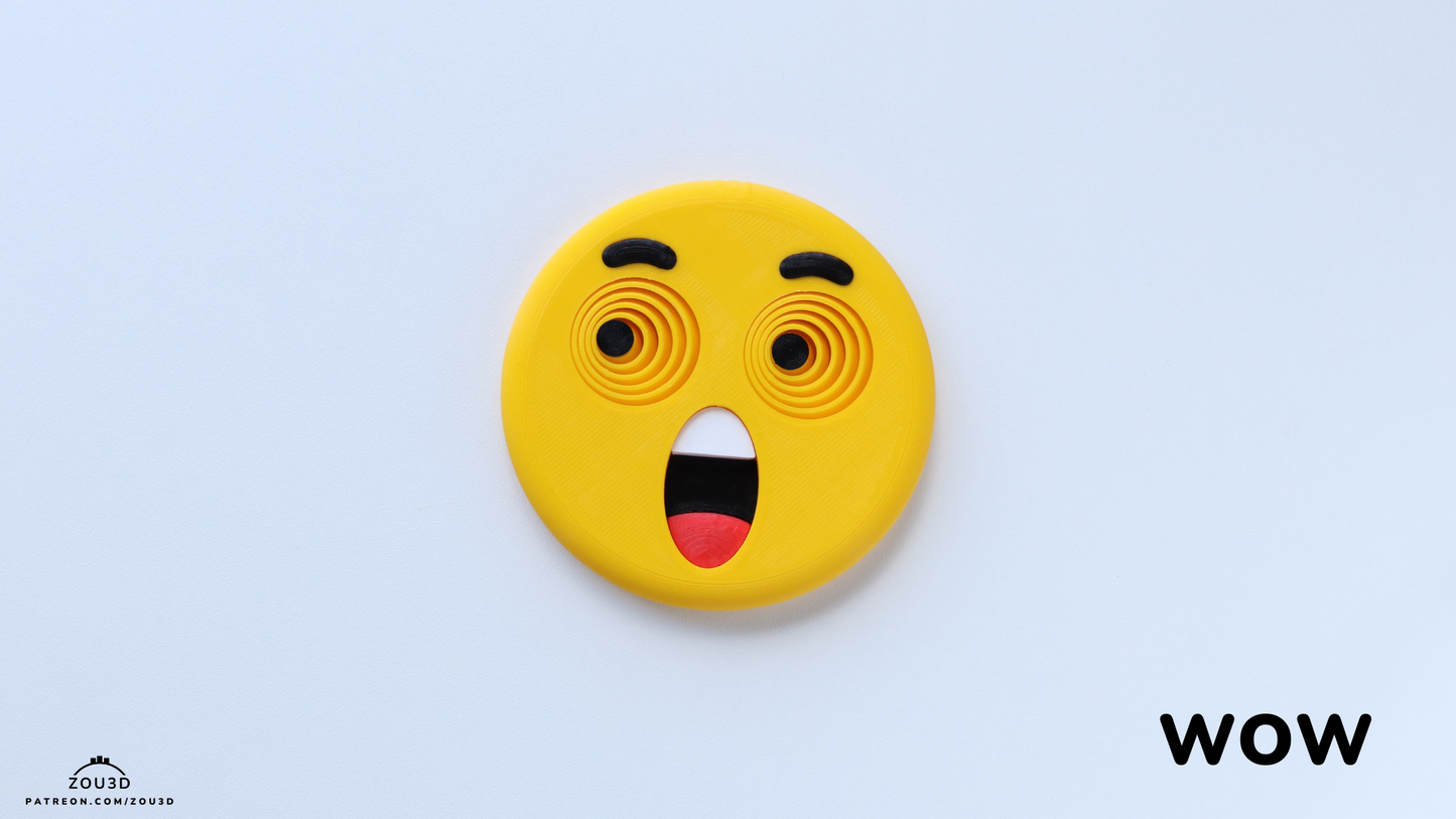 Fidget WOW Emoji Keychain