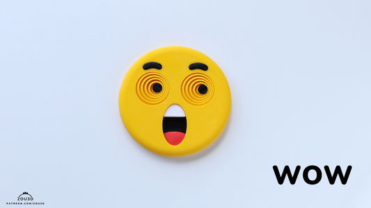 Fidget WOW Emoji Keychain